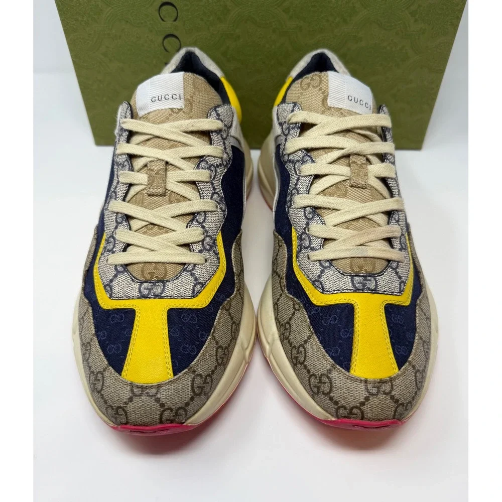 Gucci Rhyton GG Beige White Yellow Sneaker Size 12 US 11 Gucci